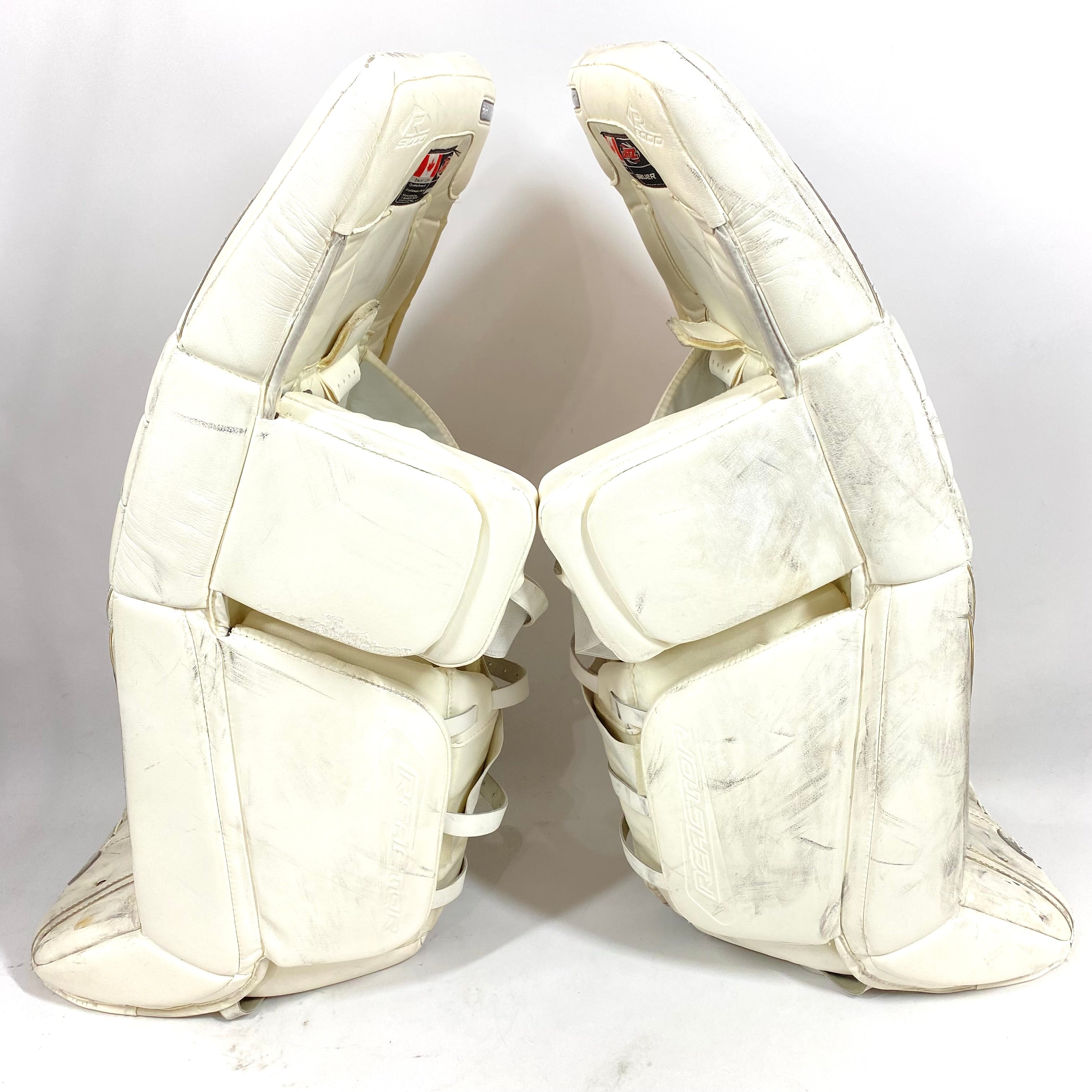 Bauer Reactor 9000 - Jambières de gardien Pro Stock d'occasion (blanches)